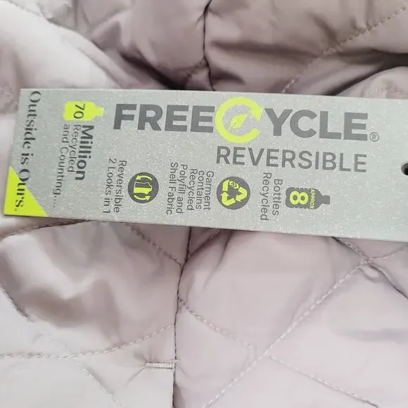 NWT Free Country Taupe Quilted Faux Fur Reversible Zip Puffer Vest Size L - Picture 11 of 13